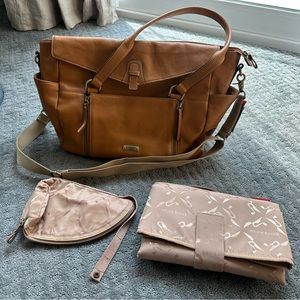 Storksak Leather Diaper Bag